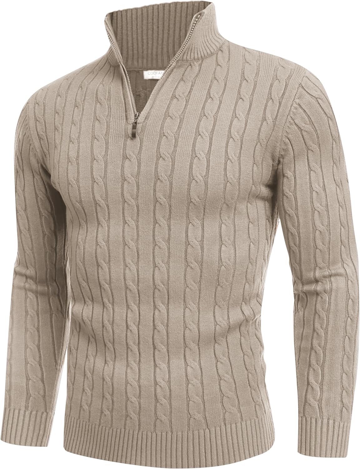 COOFANDY Men's Quarter Zip Sweater for Stylish Casual Wear