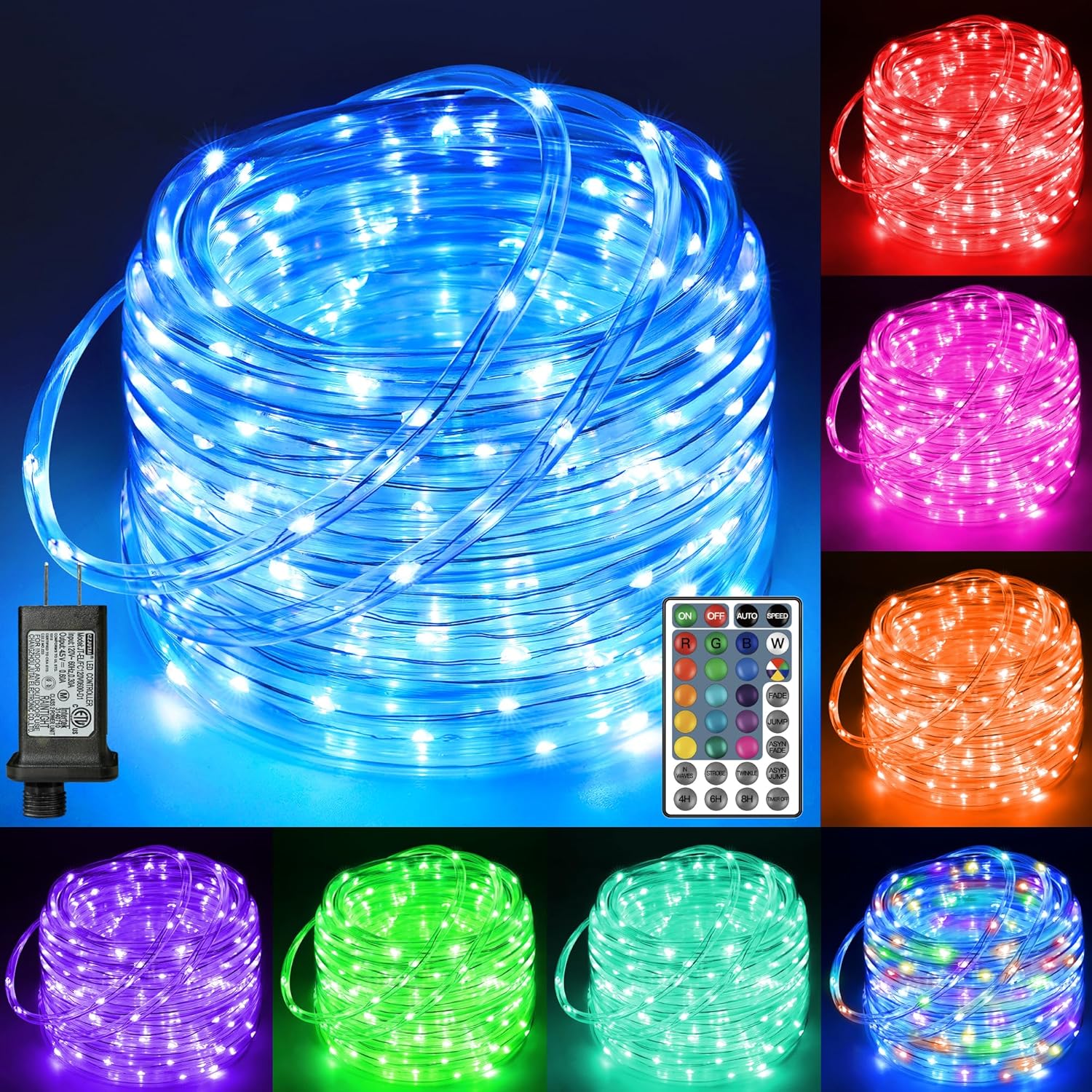 Ollny Rope Lights Outdoor Color Changing 99FT for Holiday Decor