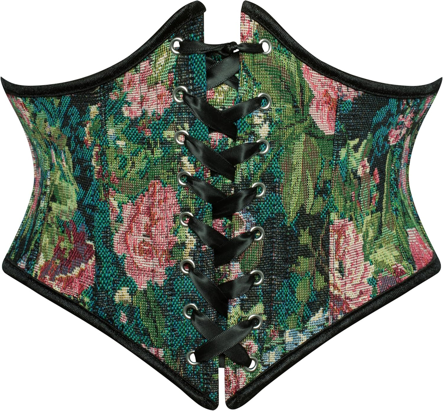 Scarlet Darkness Corset Belt for Women with Floral Lace Up Design
