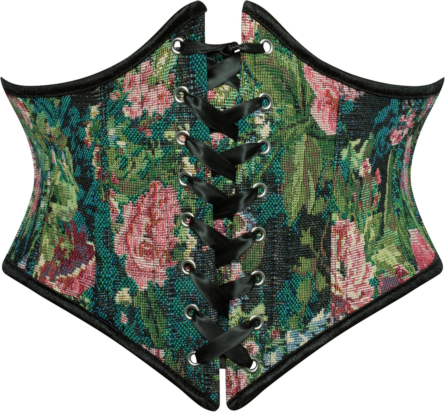 Scarlet Darkness Corset Belt for Women with Floral Lace Up Design
