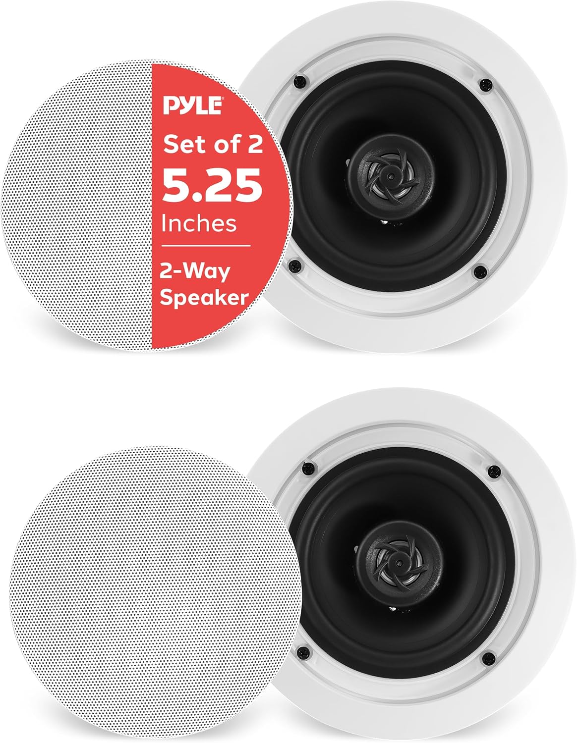 Pyle 5.25 in-Wall in-Ceiling Speaker System for Home Audio