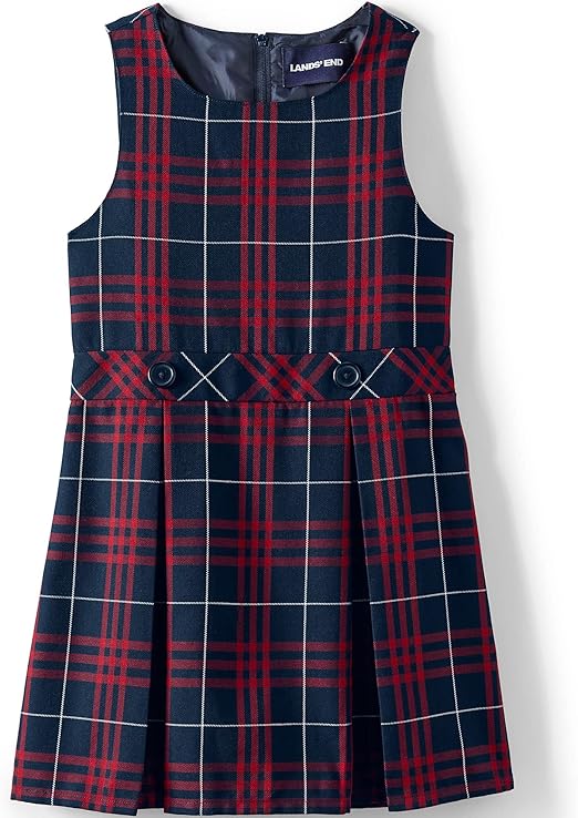 Lands' End Girls Uniform Plaid Jumper for Stylish School Wear