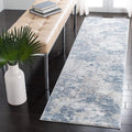 Amelia Collection Runner Rug 2ft2ft x 12ft Grey & Blue - Modern