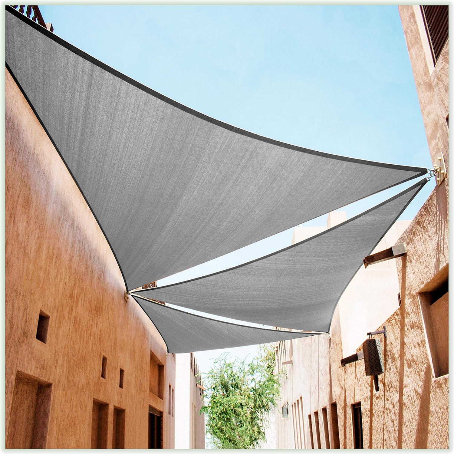 Custom Size Grey Right Triangle Sun Shade Sail Canopy 21ft x 21ft
