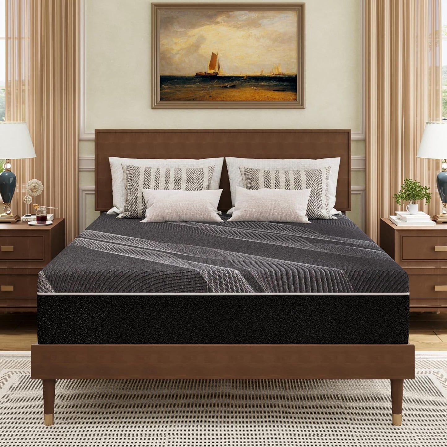 Queen Mattress 12 Inch Charcoal Memory Foam for Ultimate Comfort