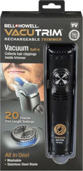 Cordless Mens Beard Trimmer for Men - Built-In Vacuum, Black