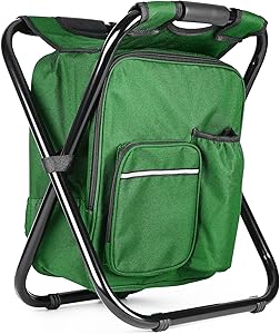 Kikerike Portable Stool Backpack Cooler Chair for Outdoors