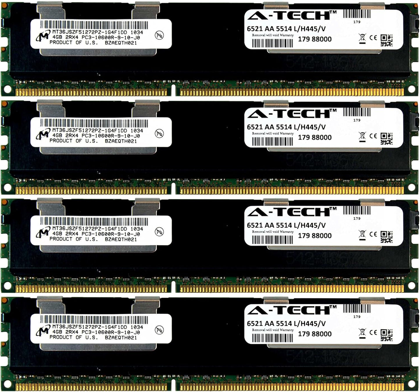 16GB Kit 4X 4GB PC3-10600 RAM for HP ProLiant Servers