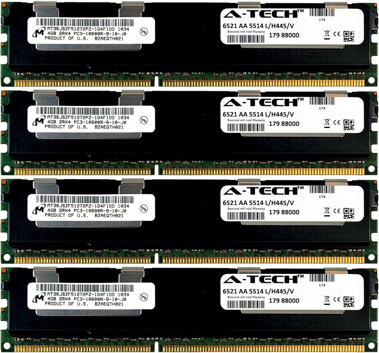 16GB Kit 4X 4GB PC3-10600 RAM for HP ProLiant Servers