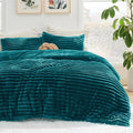 Bedsure Fluffy Comforter Set Full Size - Cozy Teal Fleece