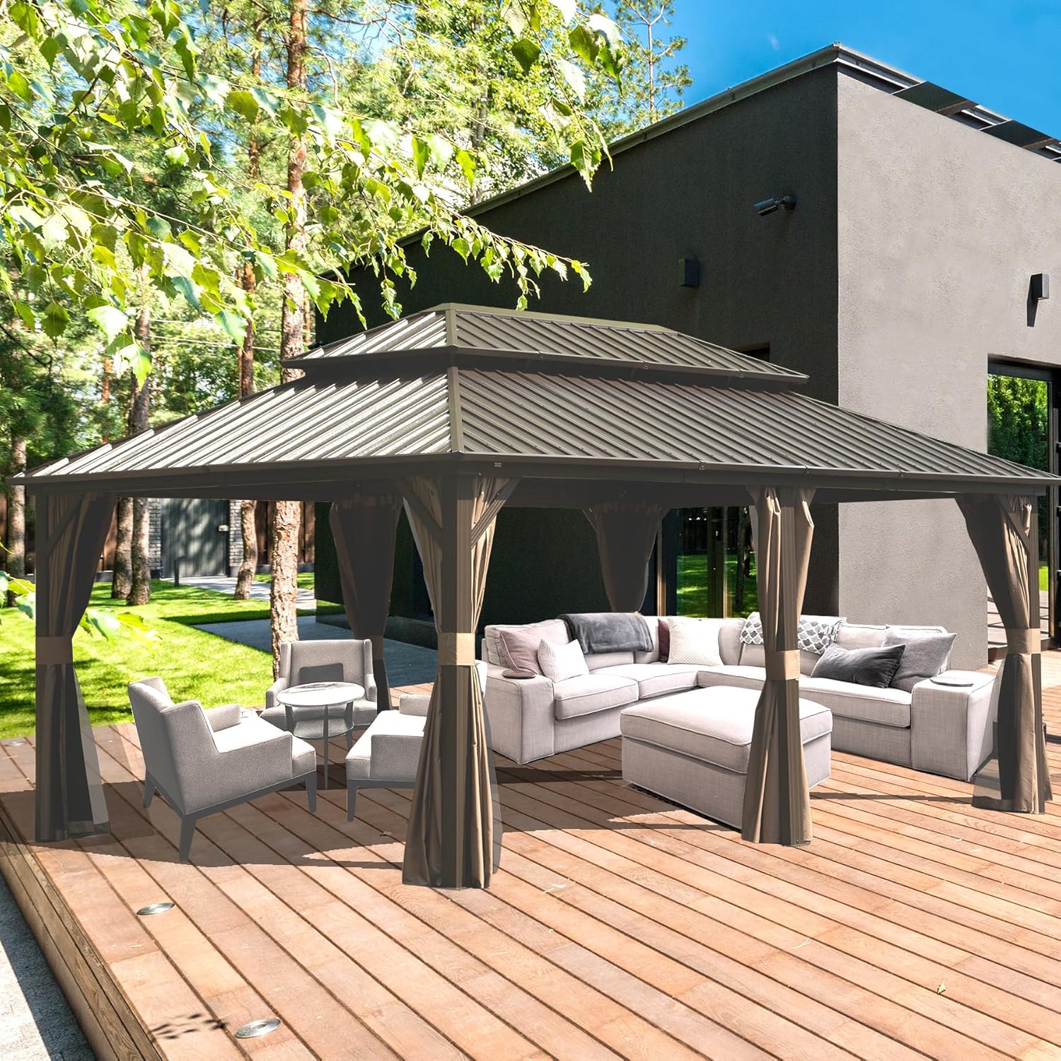 Domi 12ft x 18ft Hardtop Gazebo for Outdoor Dining and Events