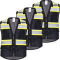 ProtectX 6 Pockets High Visibility Safety Vest for Men Women - Class 2
