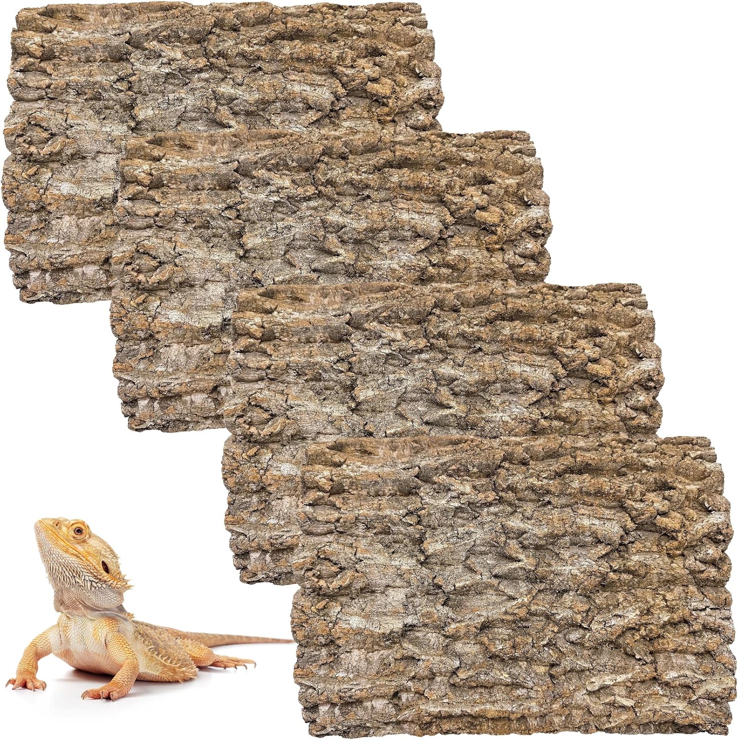 4PCS Cork Terrarium Background for Reptiles and Amphibians