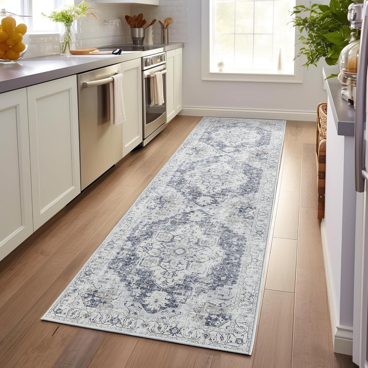 Vintage Hallway Runner Rug 3x7 Lightweight Non-Slip Carpet