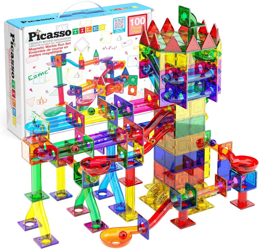 100-Piece PicassoTiles Marble Run: STEM Educational Toy