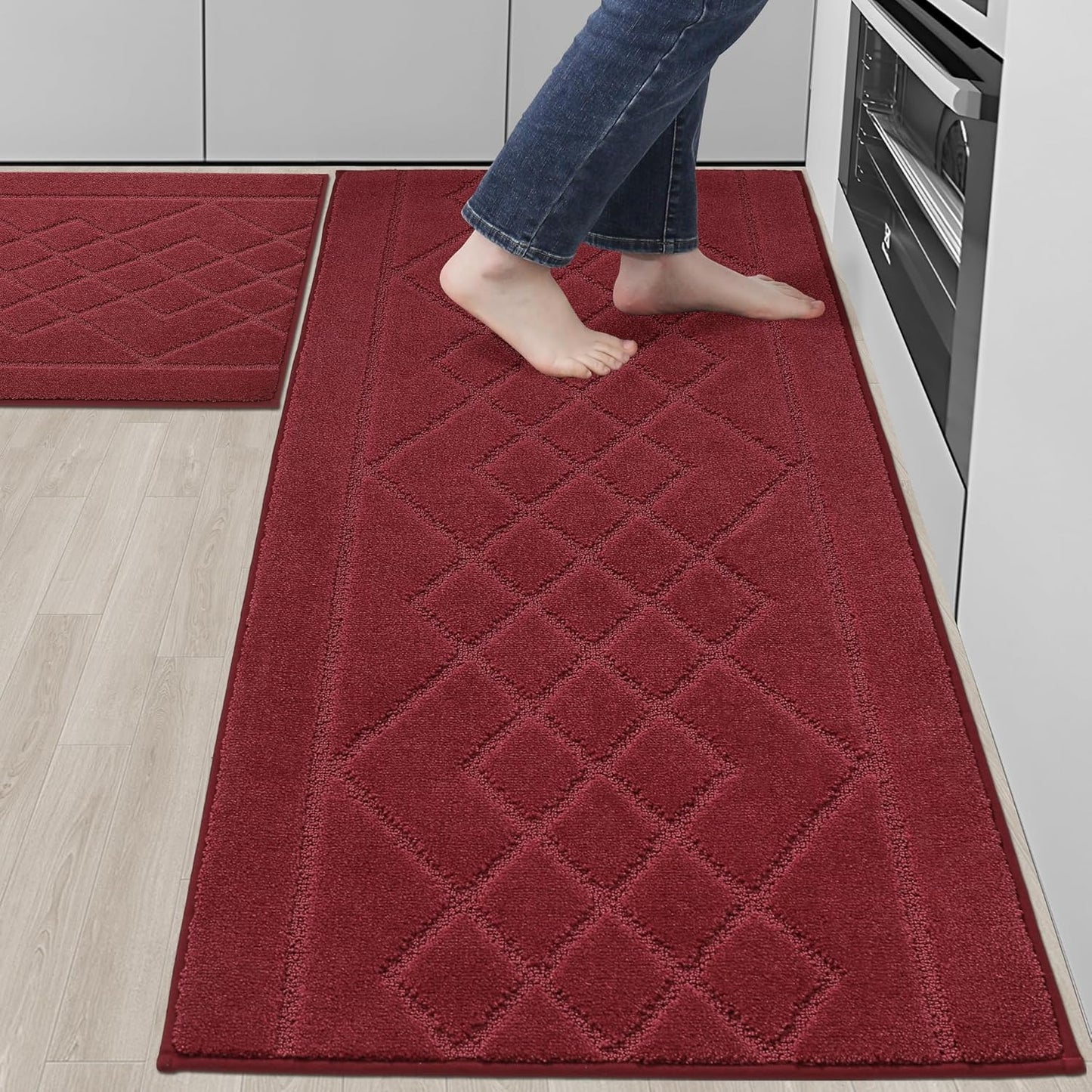 BEQHAUSE Kitchen Rugs Sets of 2 Non-Slip Soft Mats for Floors