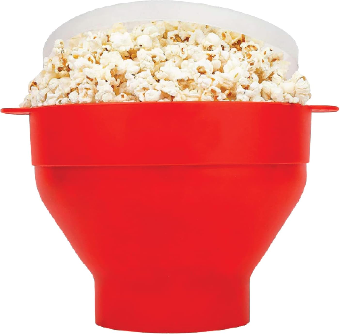 Silicone Microwave Popcorn Maker - No Oil Needed - Collapsible Bowls - BPA-Free - Red