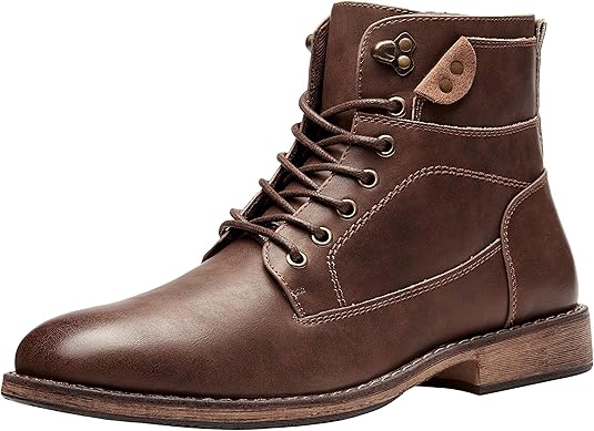 Vostey Men's Motorcycle Boots: Waterproof Ankle Casual Oxford Style