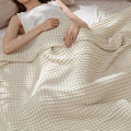 Bedsure Cooling Cotton Waffle King Size Blanket - Lightweight Cool