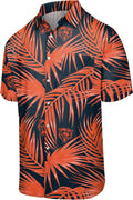 FOCO NFL Team Logo Floral Aloha Tropical Button Up Shirt - Fan Ready