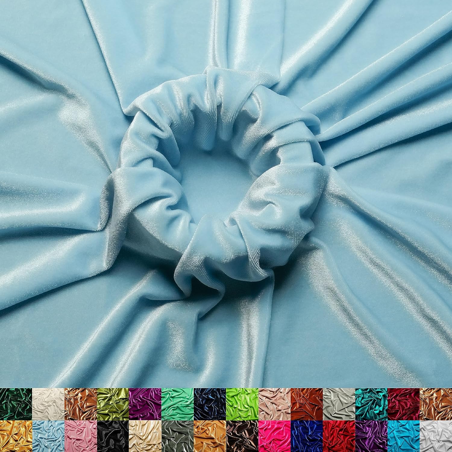 Ice Fabrics Stretch Velvet Fabric - Soft 60in Wide Baby Blue