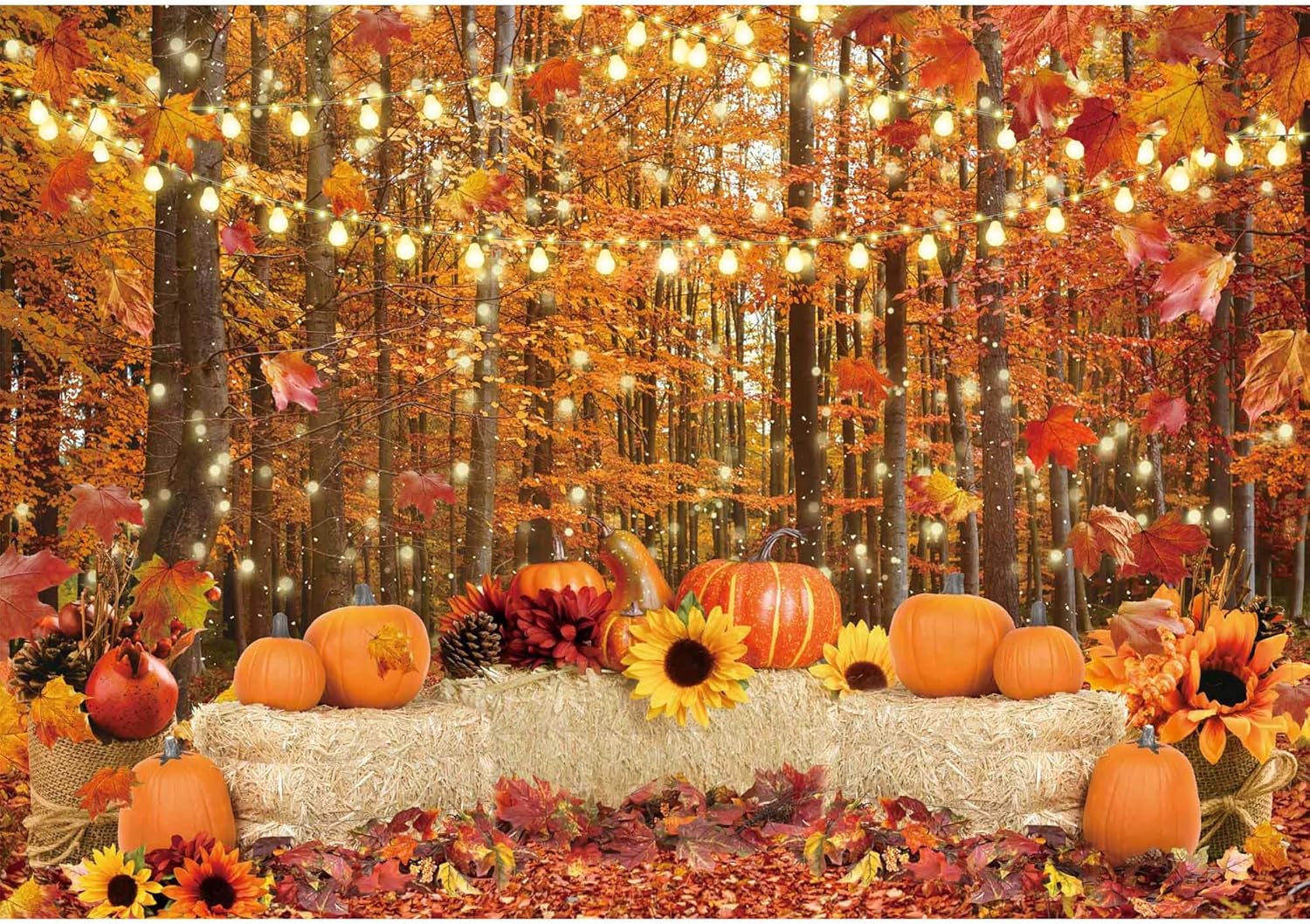 10x8ft Polyester Fall Backdrop for Autumn Photography Events