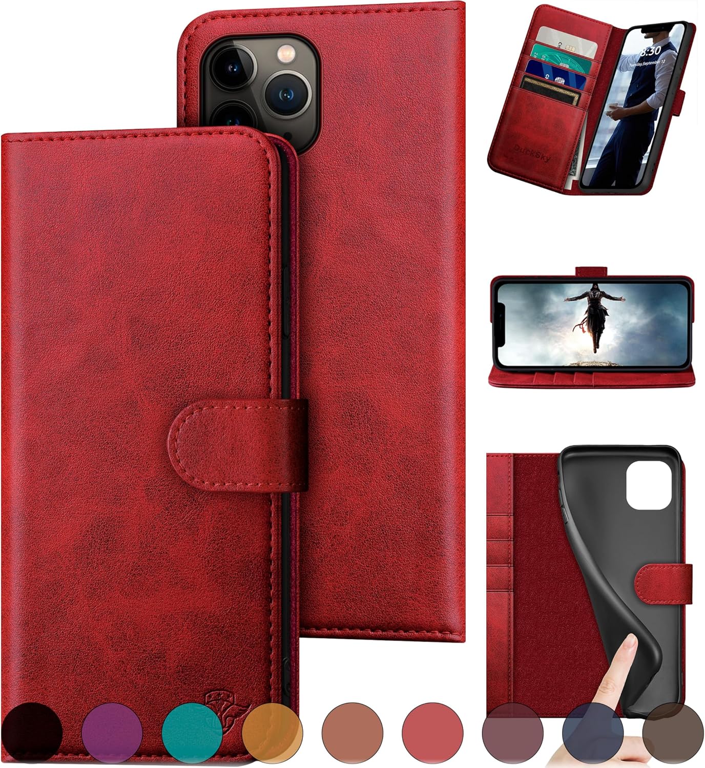 iPhone 11 Pro Genuine Leather Wallet Case with RFID Blocking