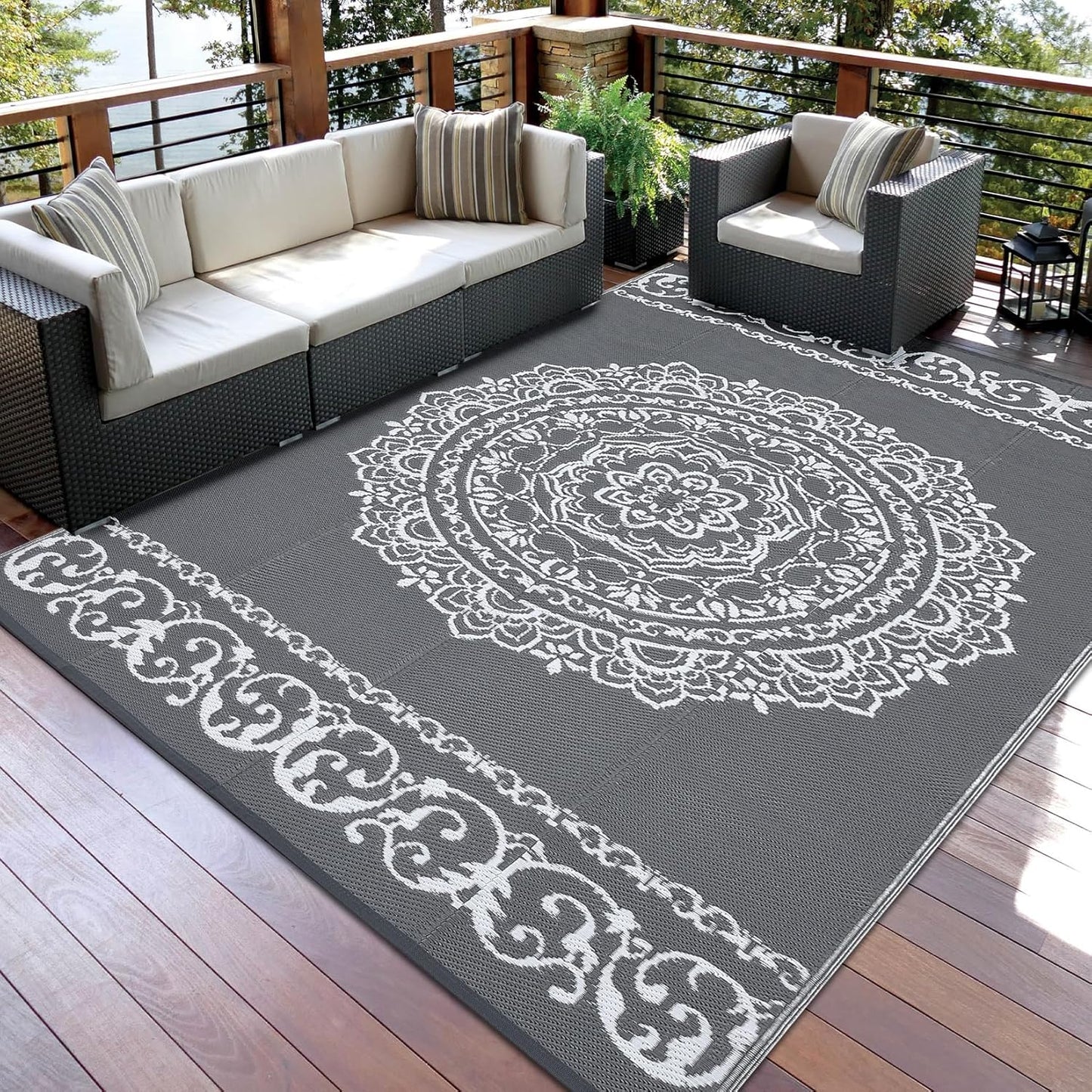 GarveeHome Outdoor Rug 8x10 Reversible Mats for All Occasions