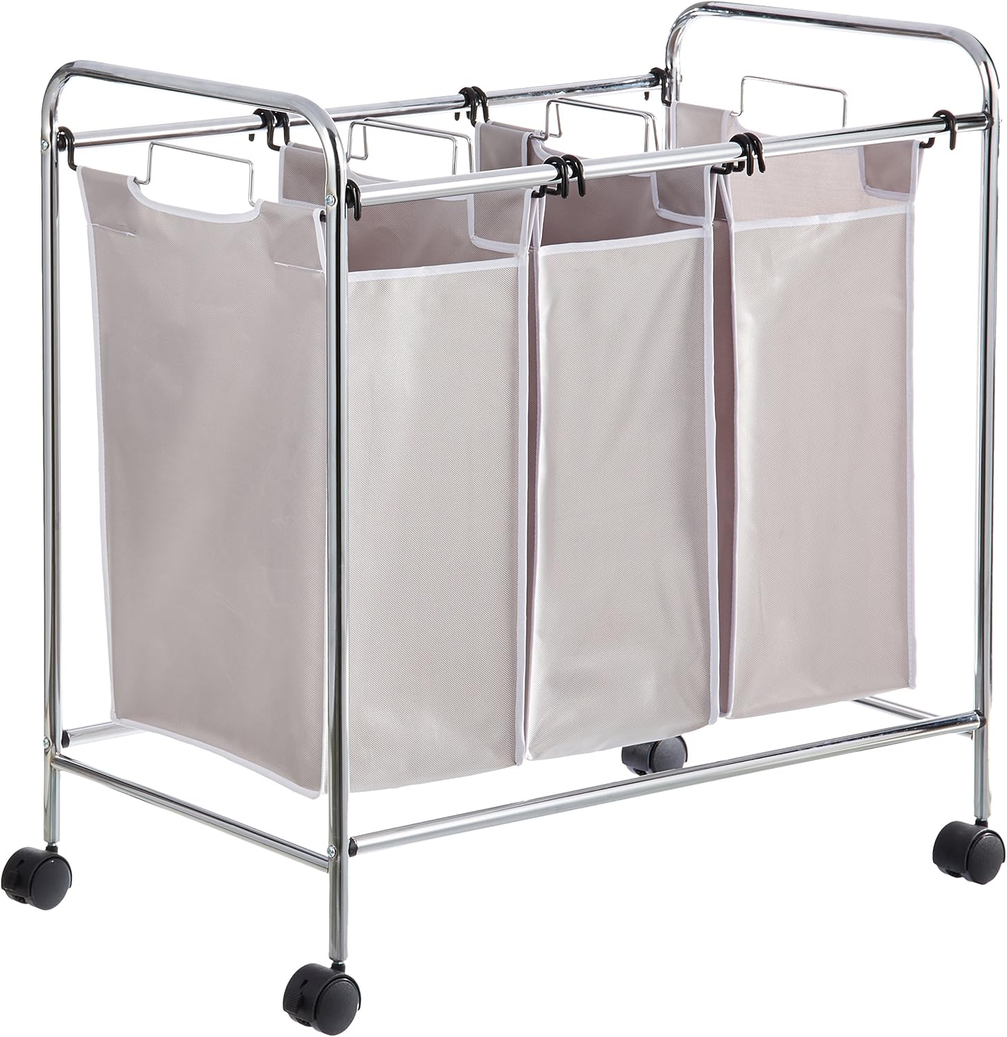 3-Bag Rectangular Laundry Sorter Hamper for Efficient Organizing