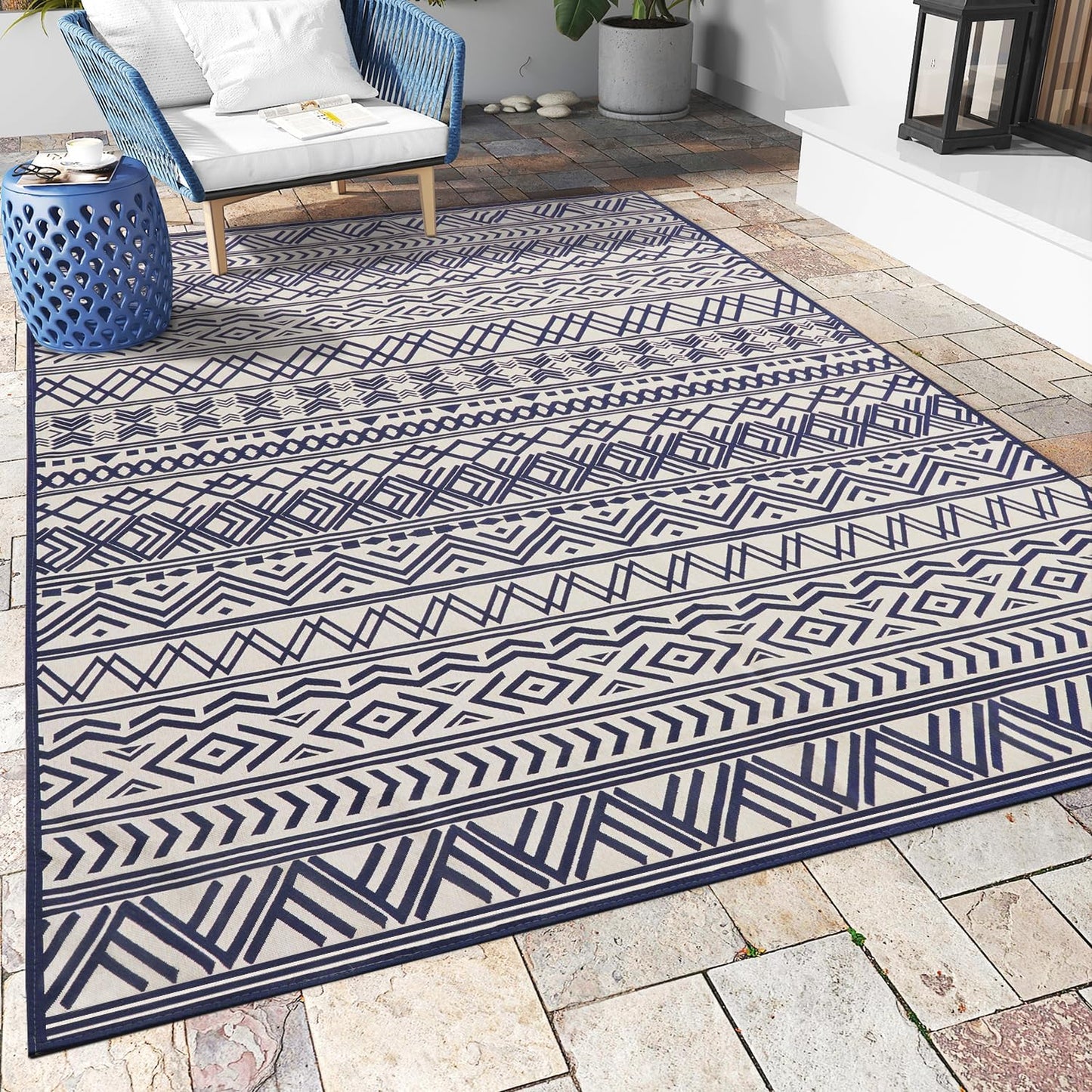 Outdoor Rug Carpet 8x10 ft for Patio Deck and Backyard Use
