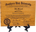 Handcrafted Diploma Frame Plaque 9x12 Certificate Display - Oak Finish