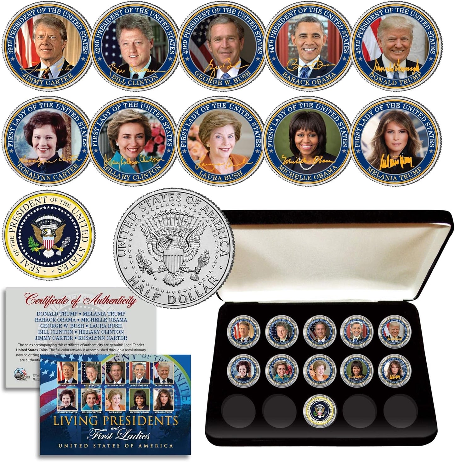 Living Presidents and First Ladies JFK Half Dollar 11-Coin Set