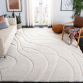 Florida Shag Area Rug 9ft 6in x 13ft - Plush Creme Shag for High