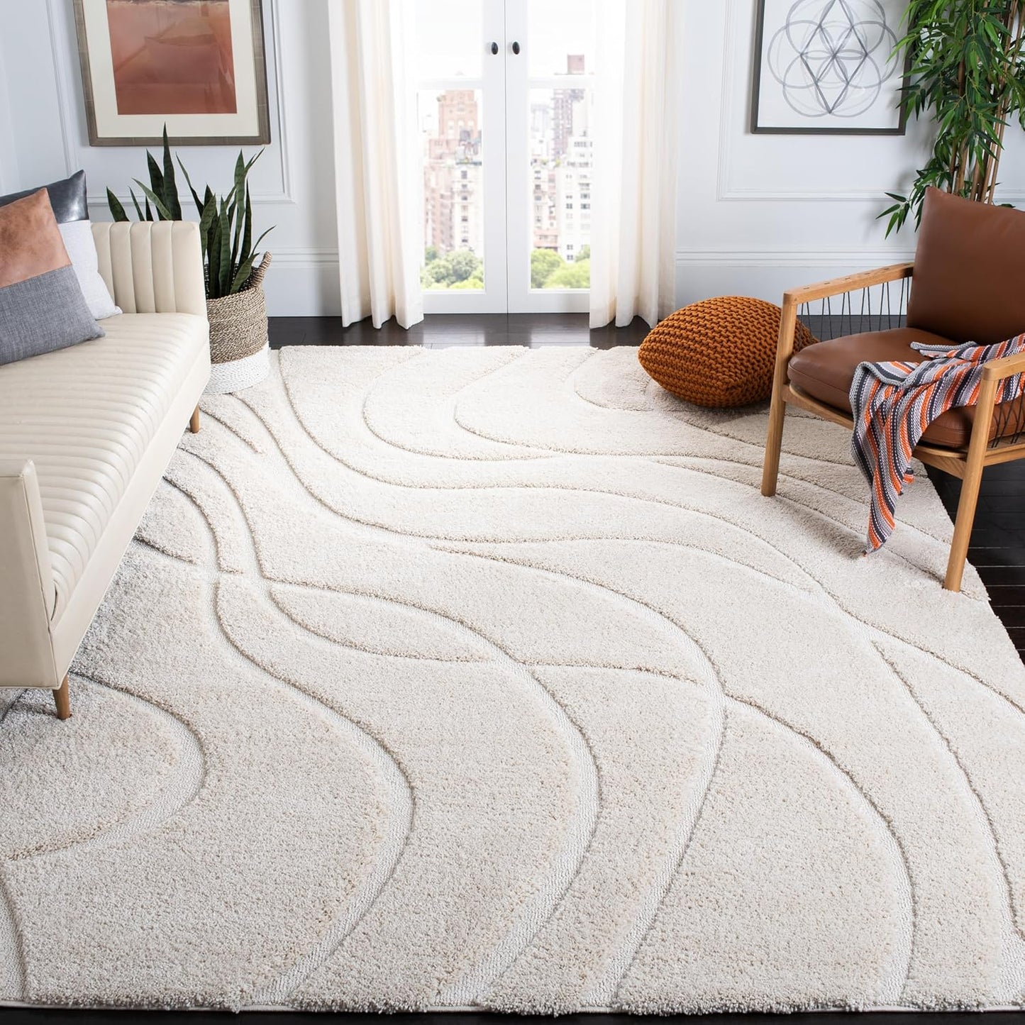 SAFAVIEH Florida Shag Collection Area Rug - Cozy Non-Shedding Design