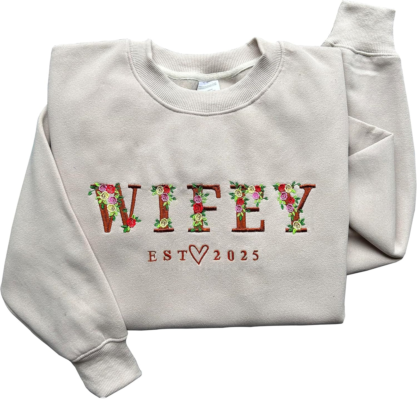 Floral Bride Sweatshirt - Mrs. Wifey Gift