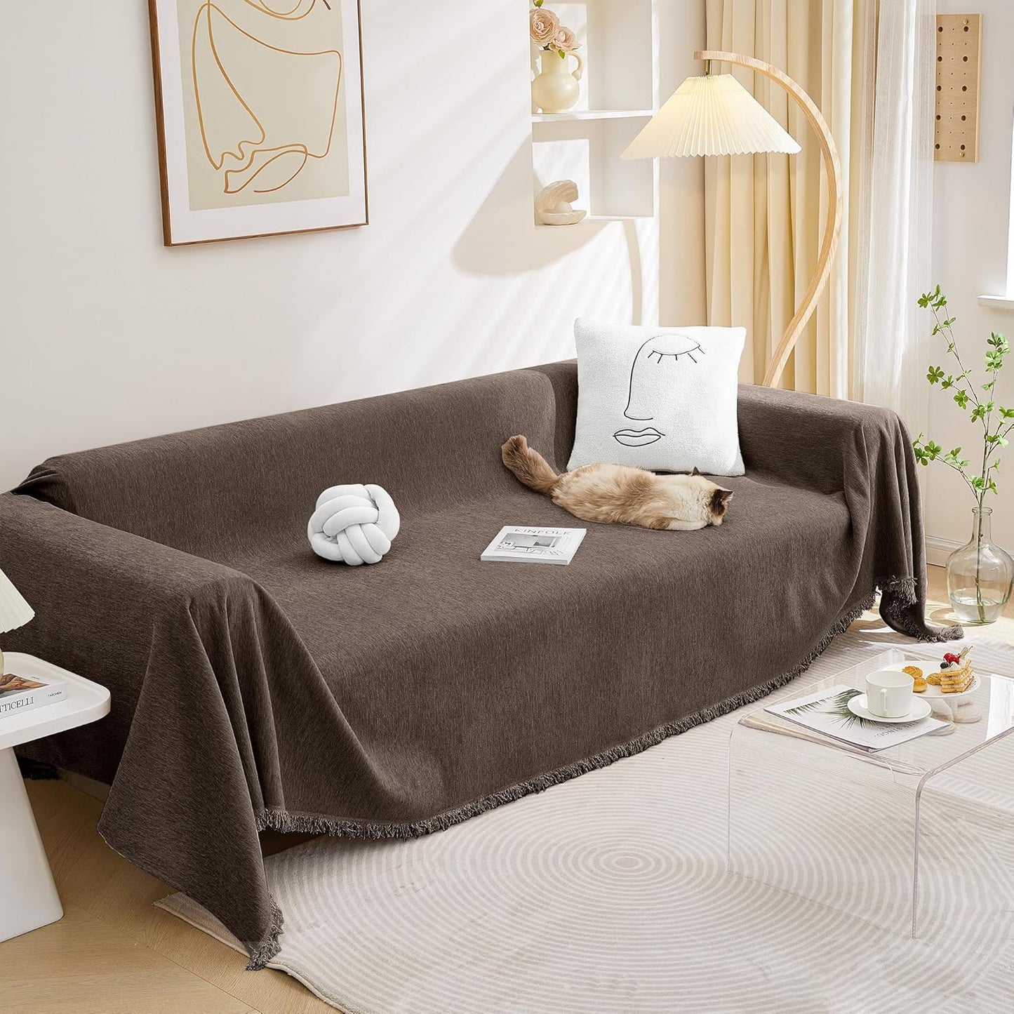MEETSKY Couch Cover Sofa Cover Washable for 2 Cushion Couch