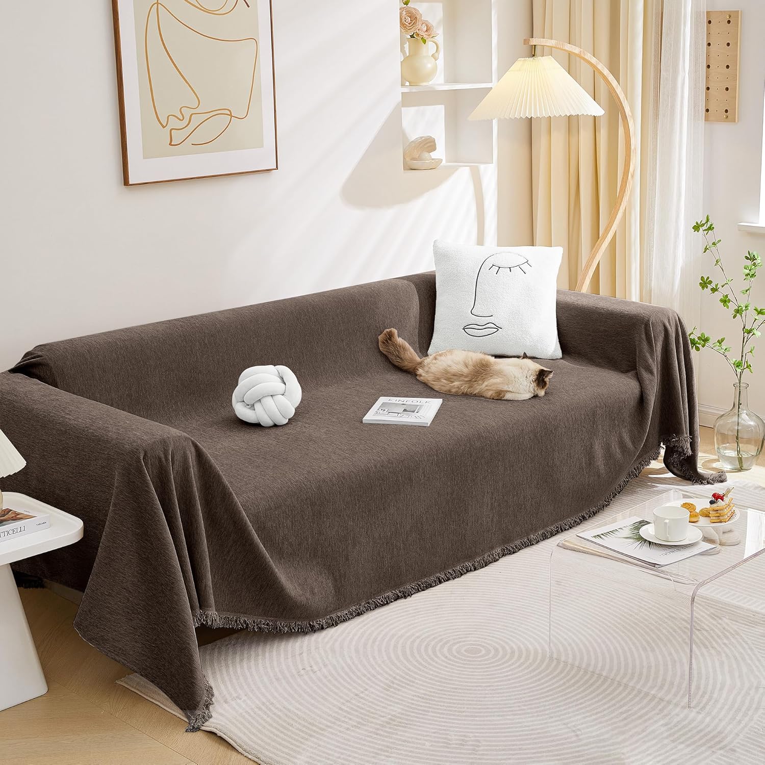 MEETSKY Couch Cover Sofa Cover Washable for 2 Cushion Couch