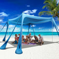 Beach Canopy Beach Tent Pop Up Shade 10x10ft Sun Shelter - UPF50