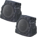 Solar Rock Speaker 2-Pack with RGB Lights - Outdoor Stereo
