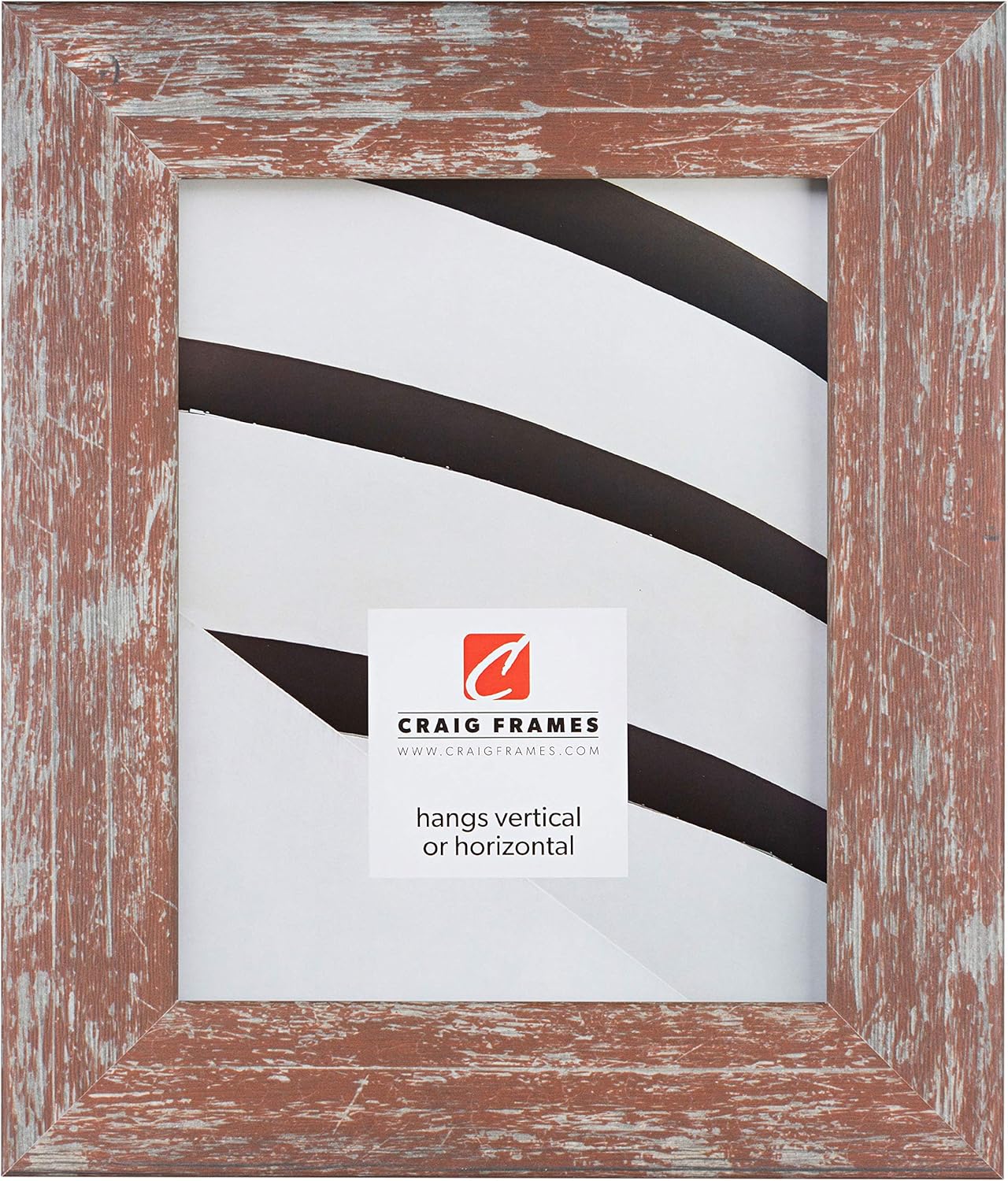 Craig Frames Faux Barnwood Picture Frame in Distressed Red Finish