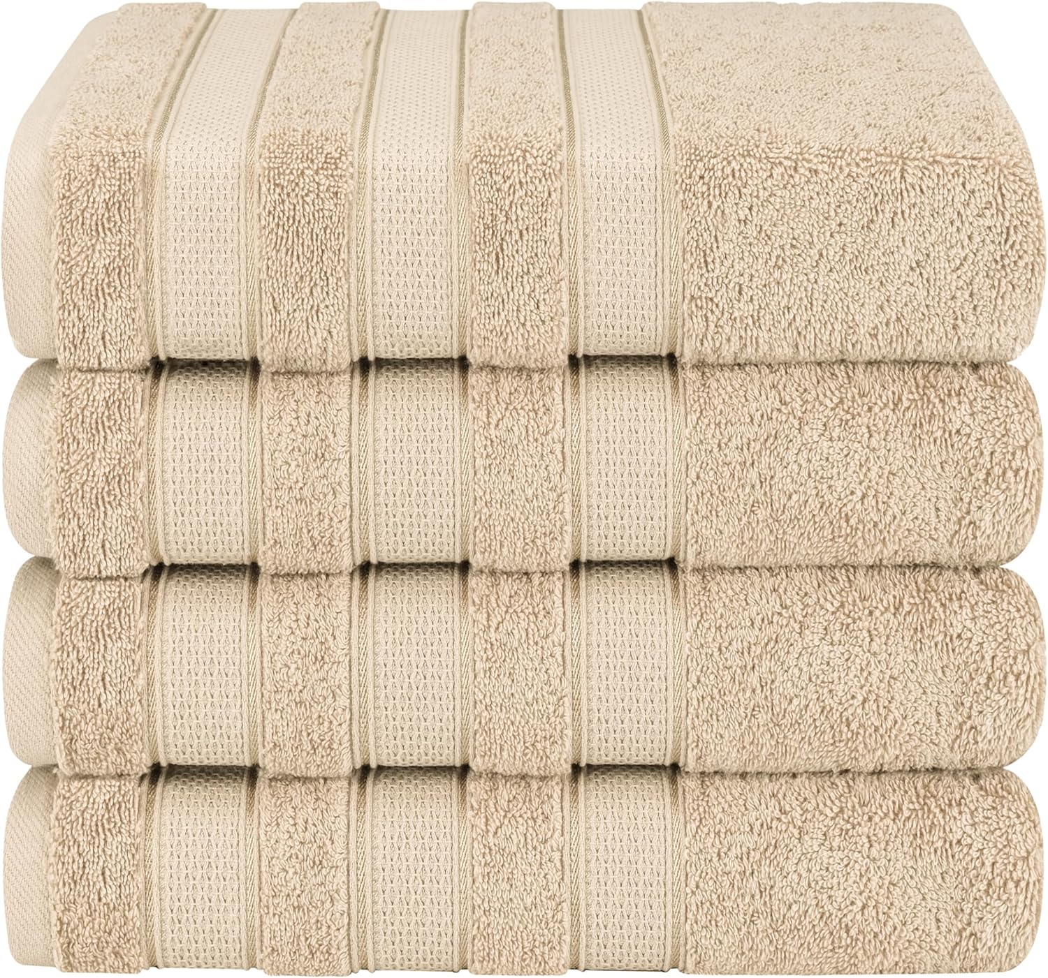 100% Cotton Turkish Bath Towels Set - Soft Absorbent 4 Piece