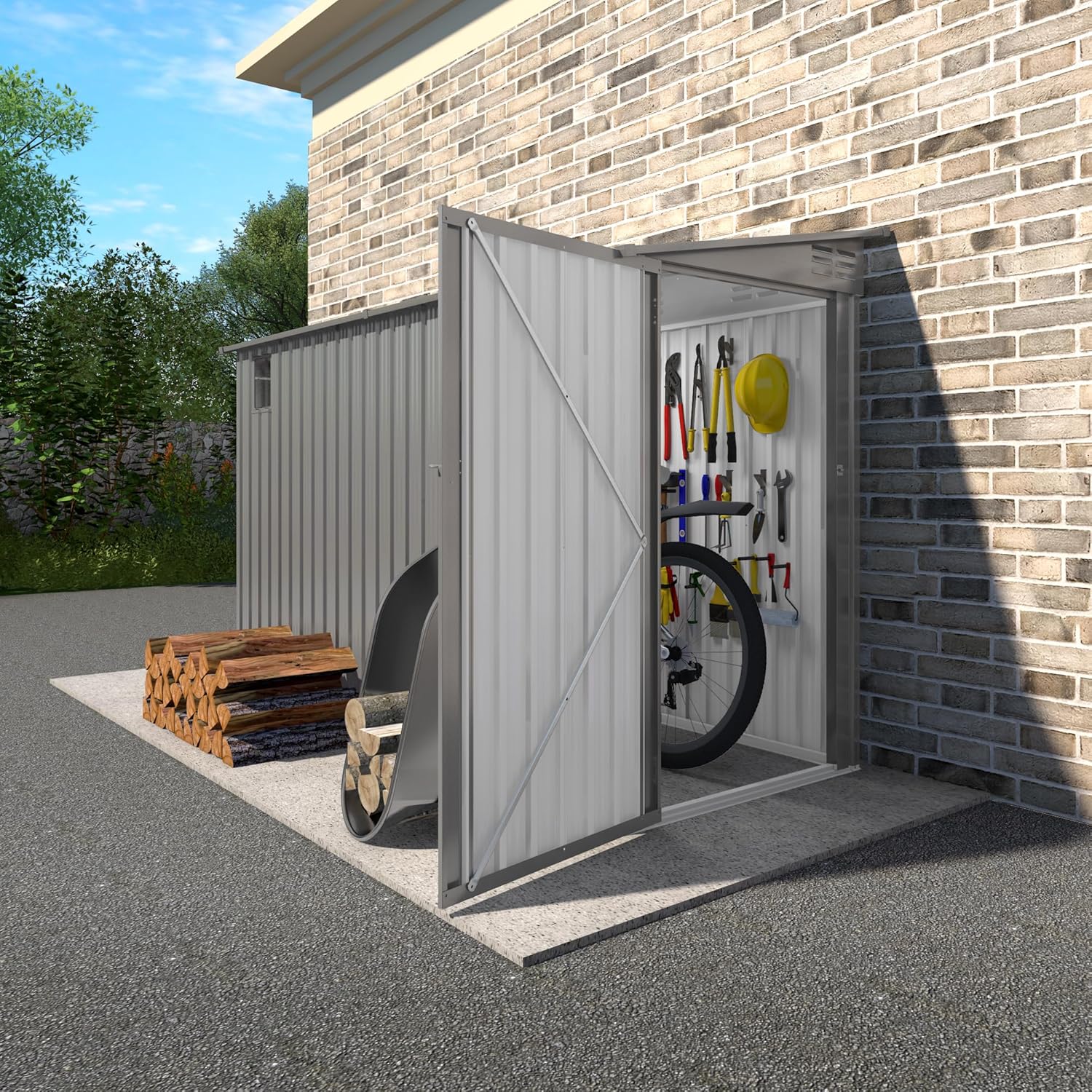 4 9.2 FT Outdoor Storage Shed for Garden and Backyard Use