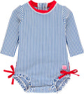 Baby/Toddler Girls Seersucker Rash Guard One Piece - UPF 50