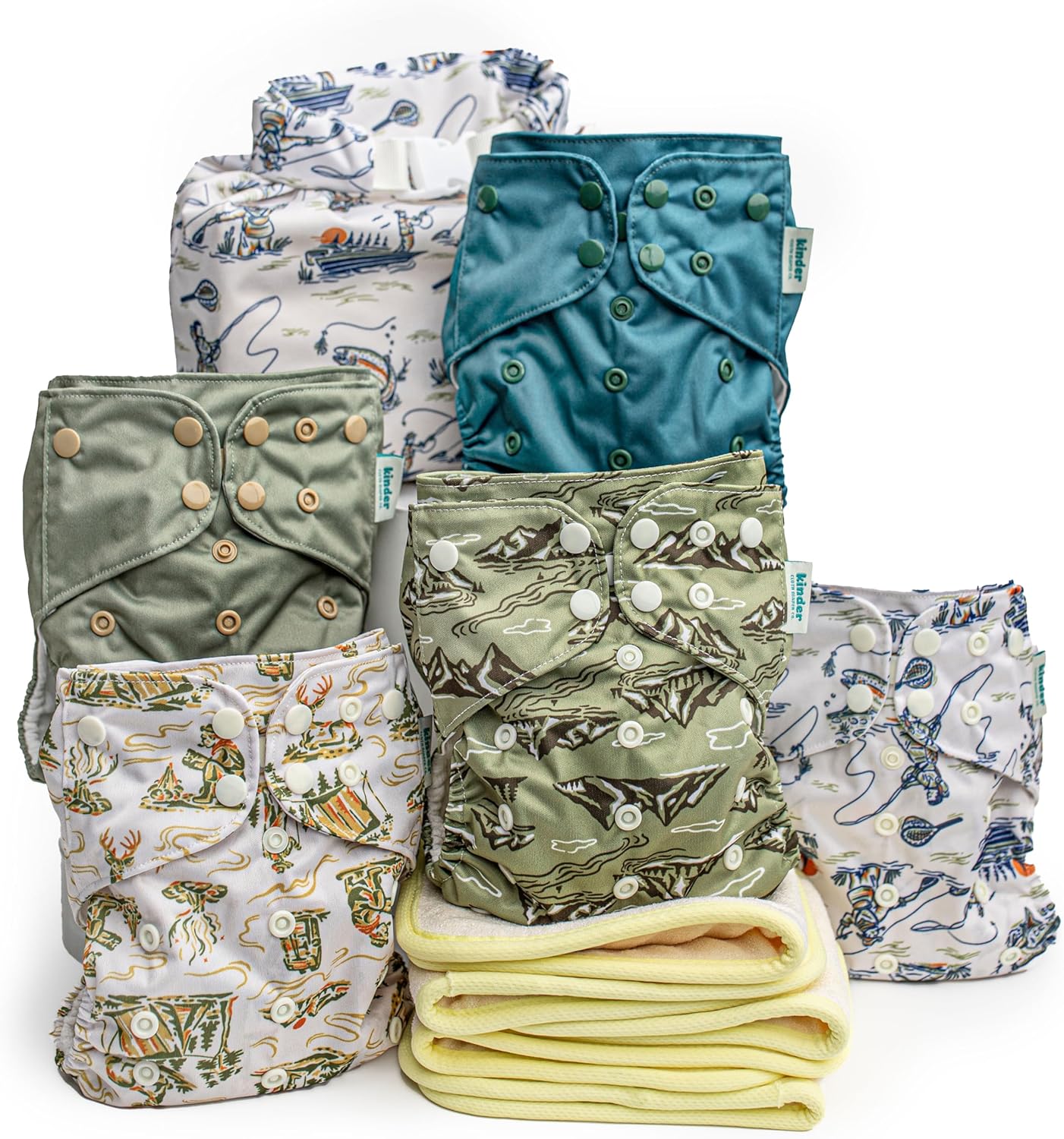 Kinder Cloth Diapers Set of 5 for Newborn to Potty Training