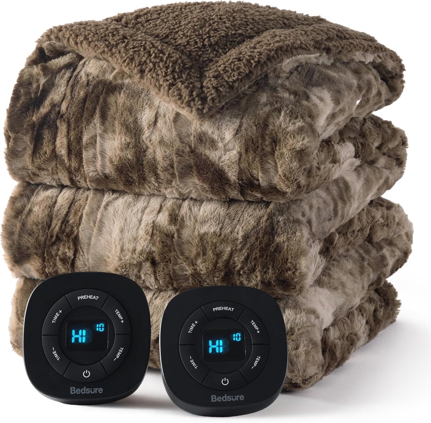 Bedsure Faux Fur Electric Blanket Queen Size for Cozy Comfort