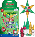 CreateOn Crayola Holiday Glitter Mini PIP Magnetic Tiles - Travel STEM