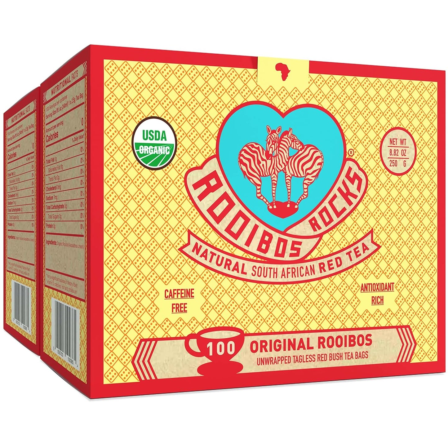 Caffeine Free Organic Rooibos Tea Bags - Naturally Sweet & Safe
