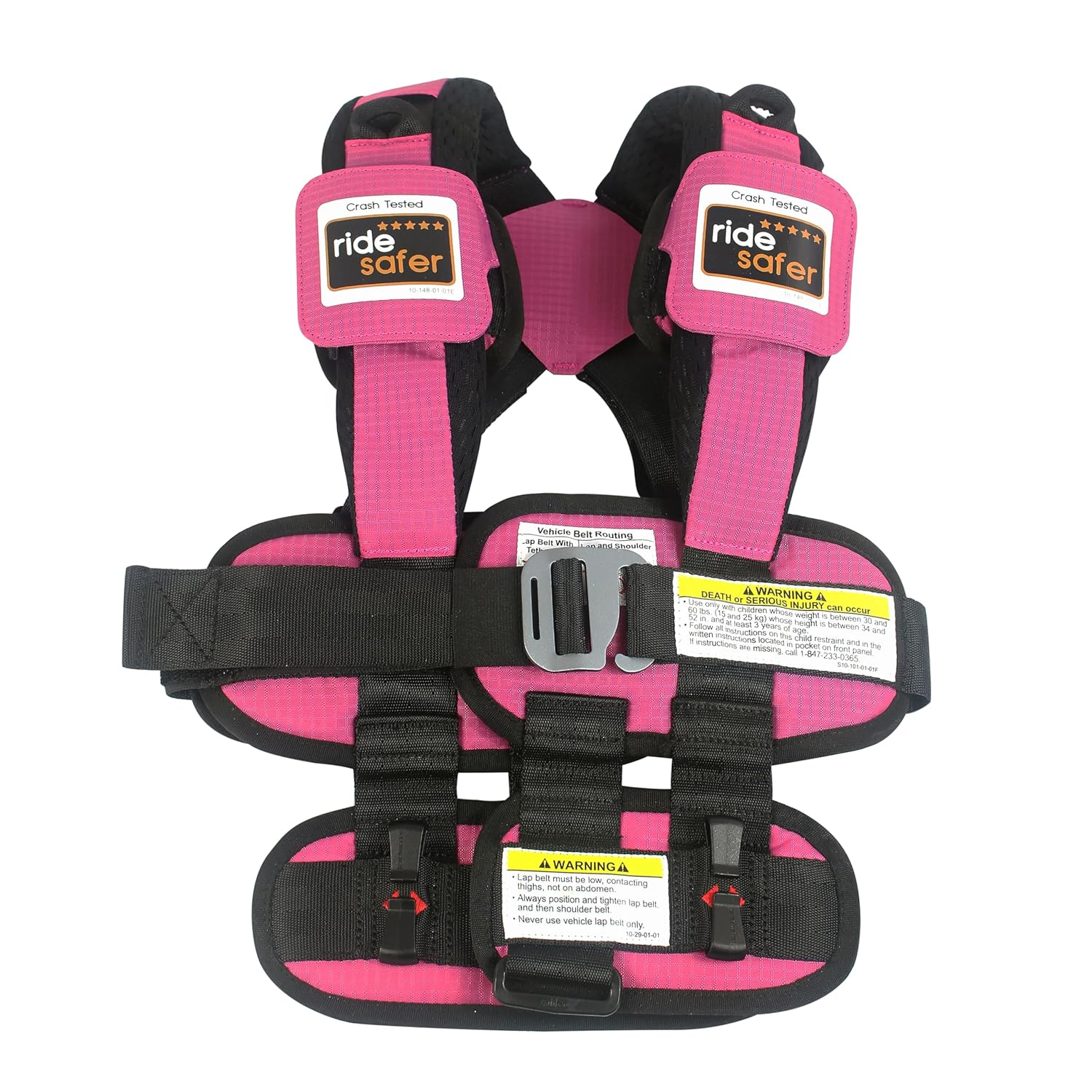 RideSafer Small Pink Portable Car Seat for Travel Safety