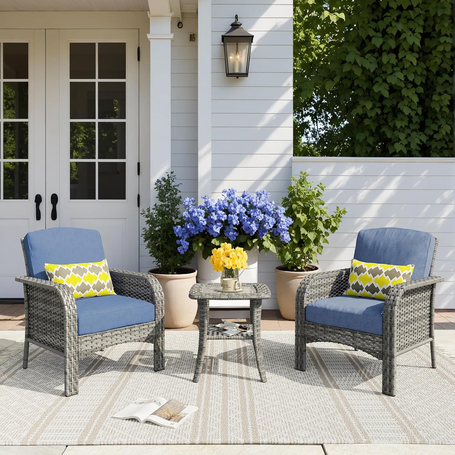 HOOOWOOO Patio Furniture Set: Stylish 3-Piece Outdoor Set