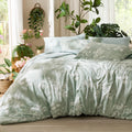 Bedsure Twin Comforter Set - Floral Sage Green 5-Piece Comforter Set